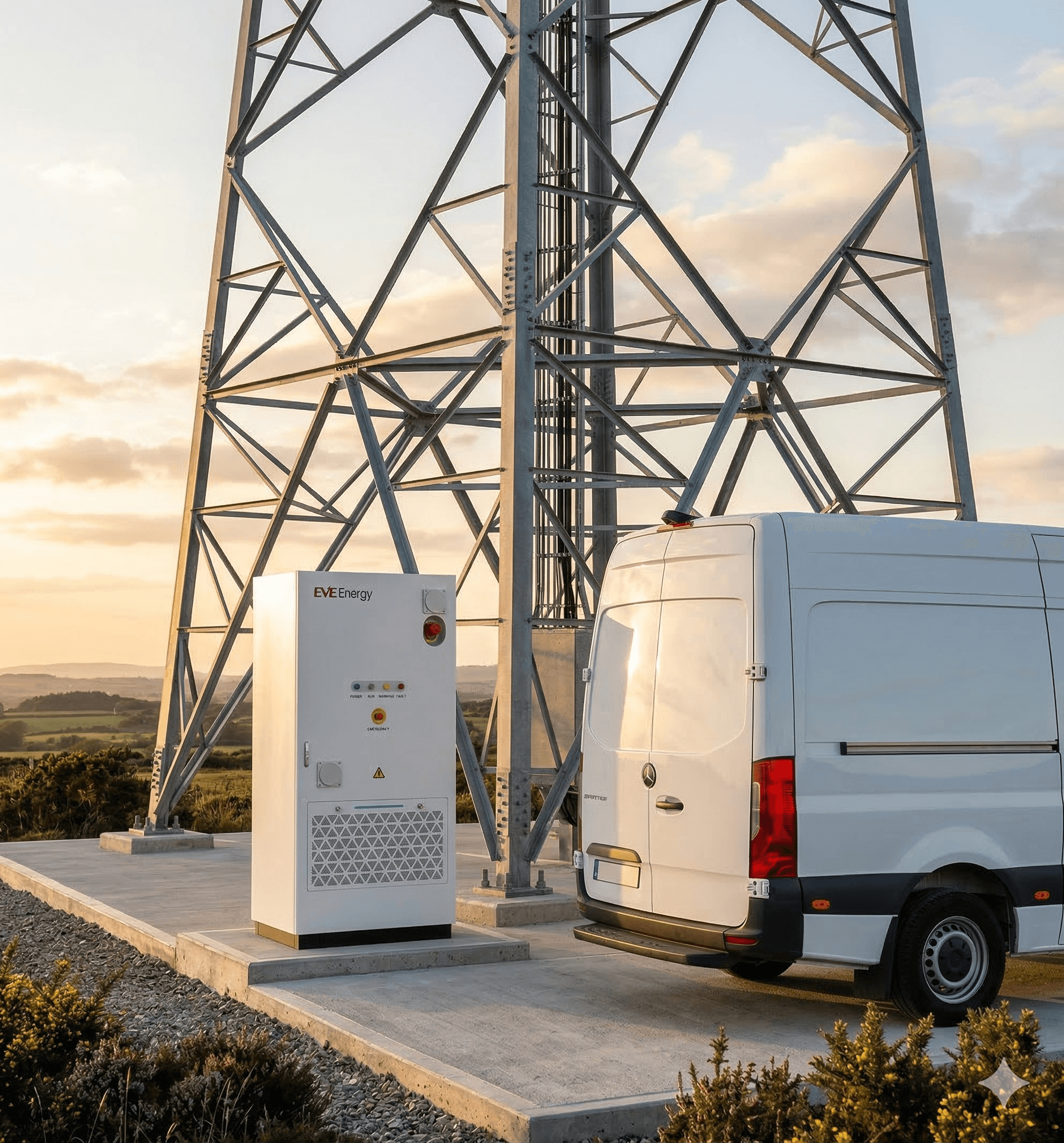 GridVault installed beside telecom tower infrastructure